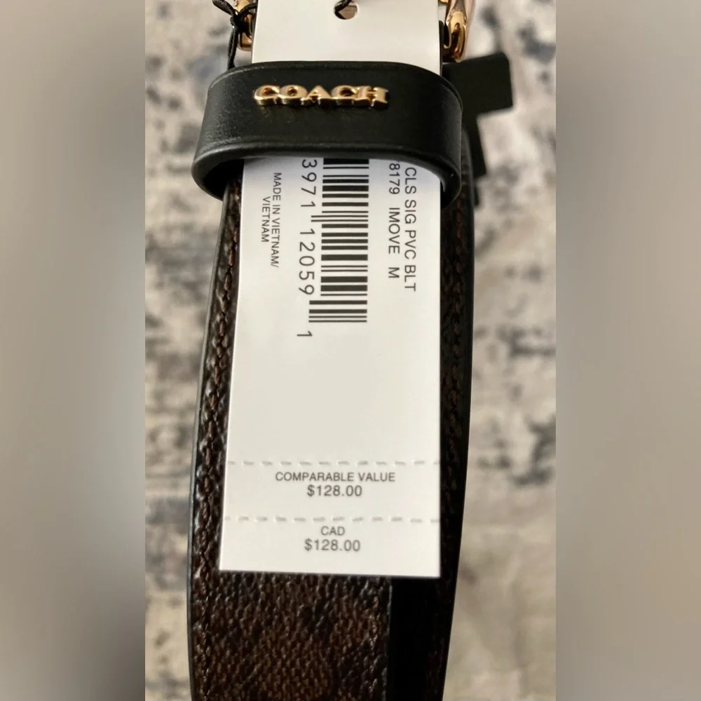 BUNDLE DEAl‼️ Coach Classic Belt Signature Canvas/Coach Pouch Signature Canvas - Picture 3 of 15